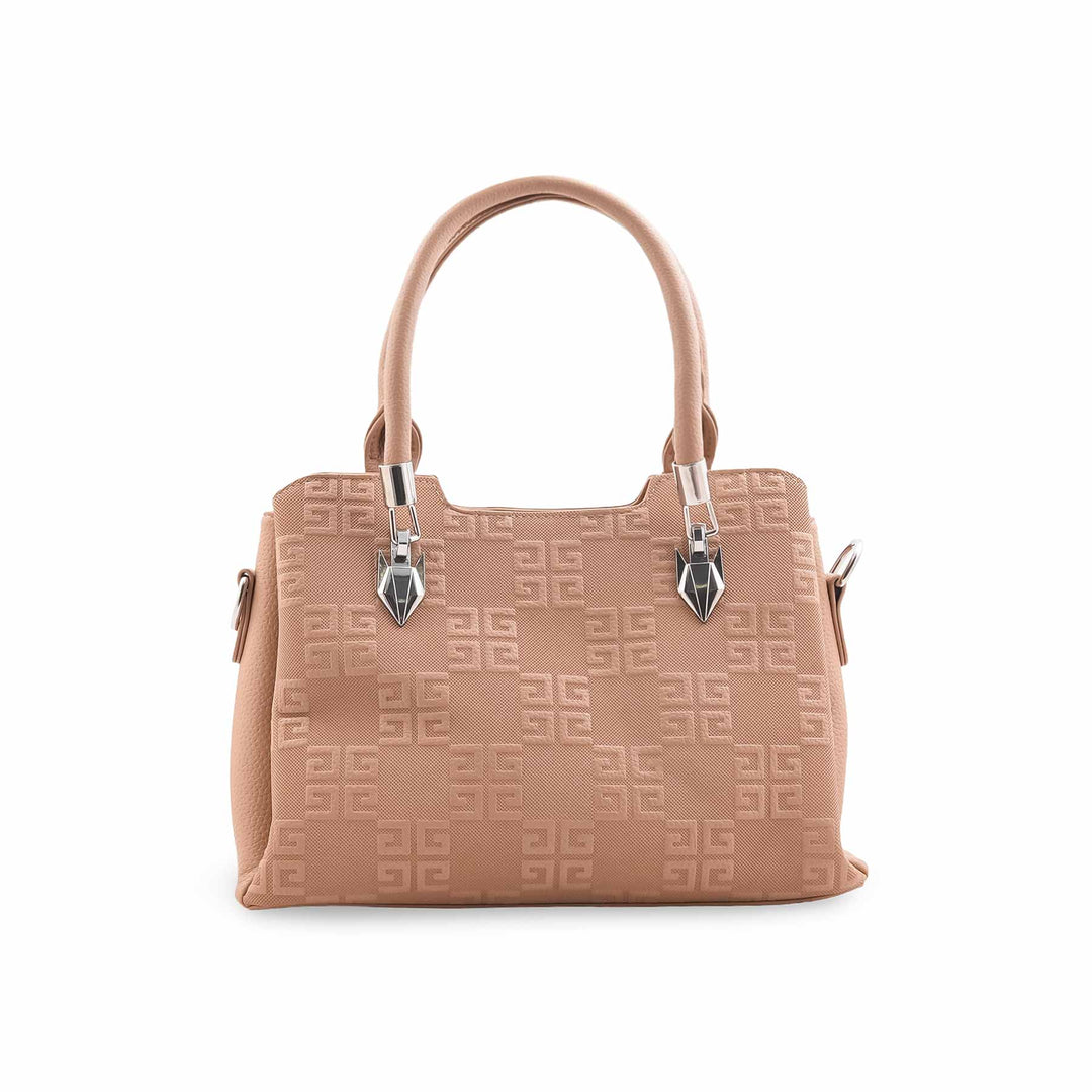 Beige Formal Hand Bag For Ladies P36448
