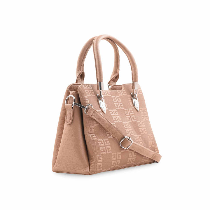 Beige Formal Hand Bag For Ladies P36448