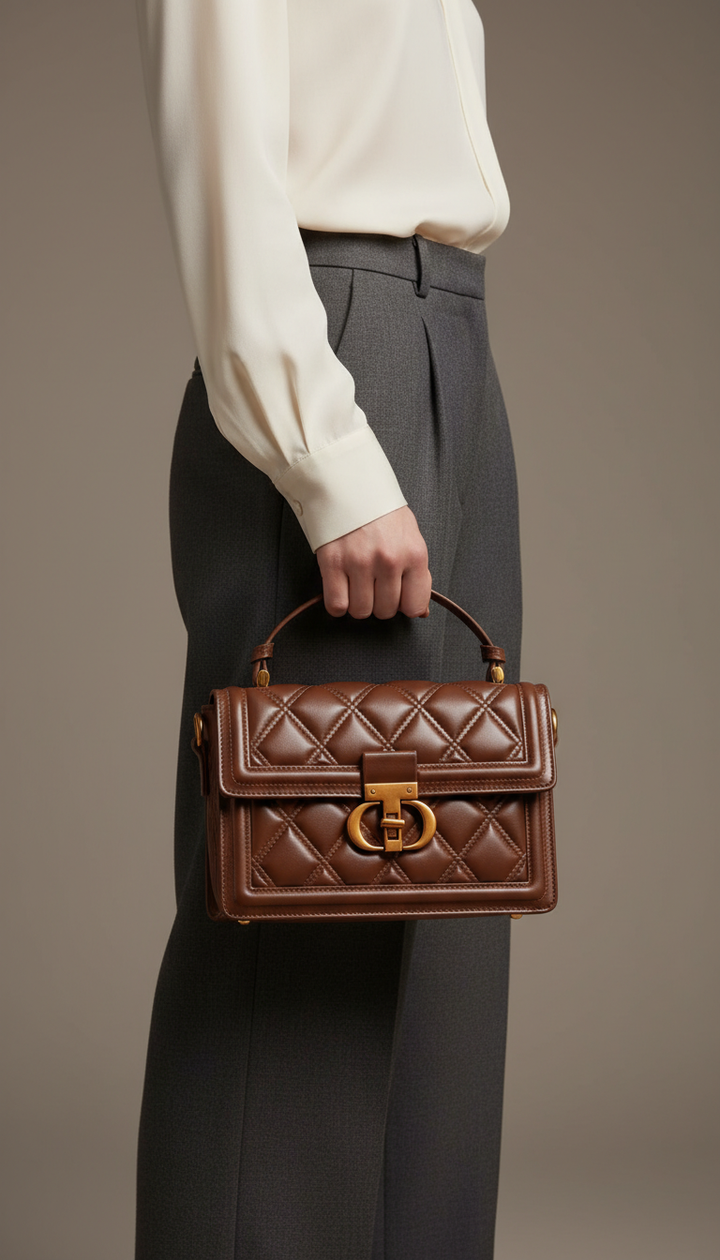 Coffee Formal Shoulder Bag For Women P36449