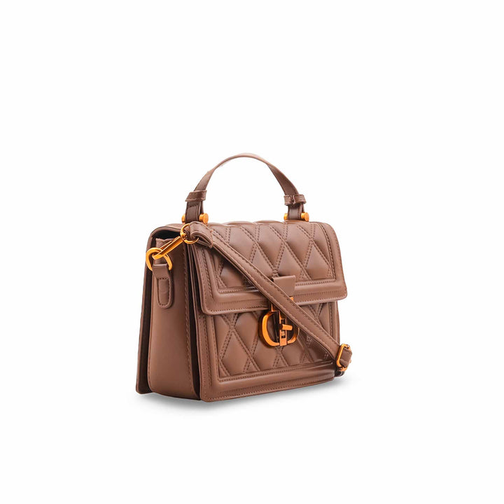 Coffee Formal Shoulder Bag For Women P36449