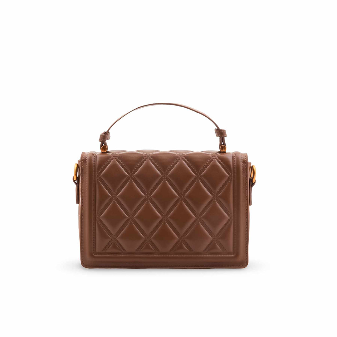 Coffee Formal Shoulder Bag For Women P36449