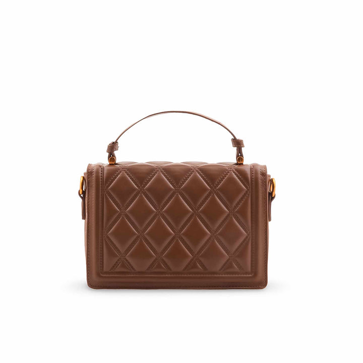 Coffee Formal Shoulder Bag For Women P36449