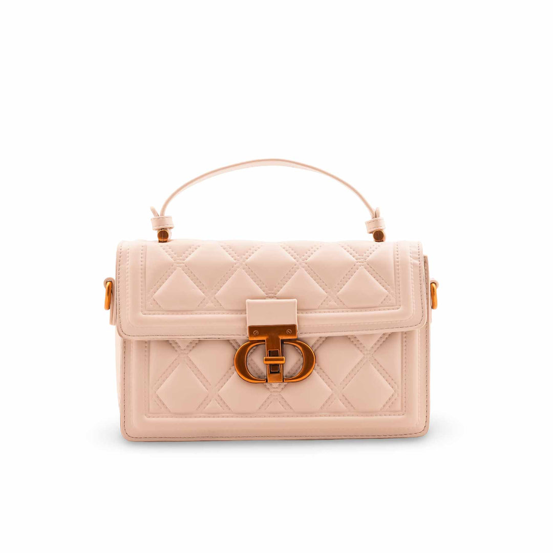 Beige Formal Shoulder Bag For Women P36449