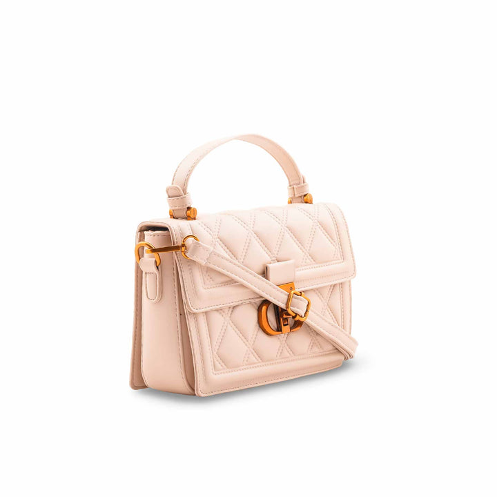 Beige Formal Shoulder Bag For Women P36449