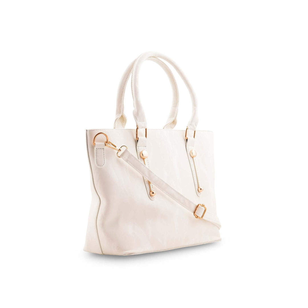 White Formal Shoulder Bag For Ladies P36452