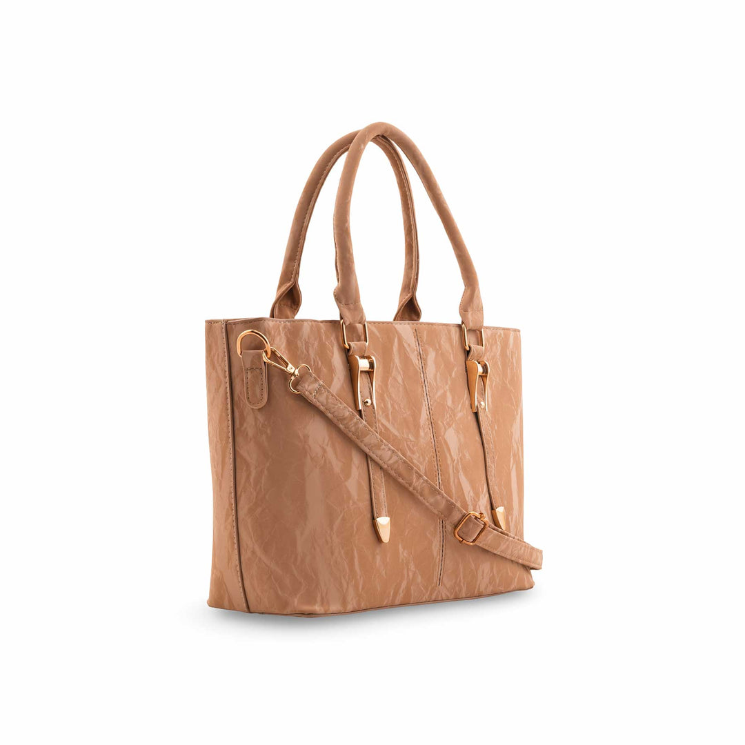 Beige Formal Shoulder Bag For Women P36453