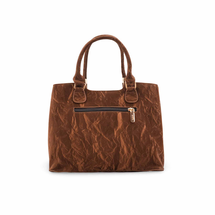 Coffee Formal Hand Bag For Ladies P36454