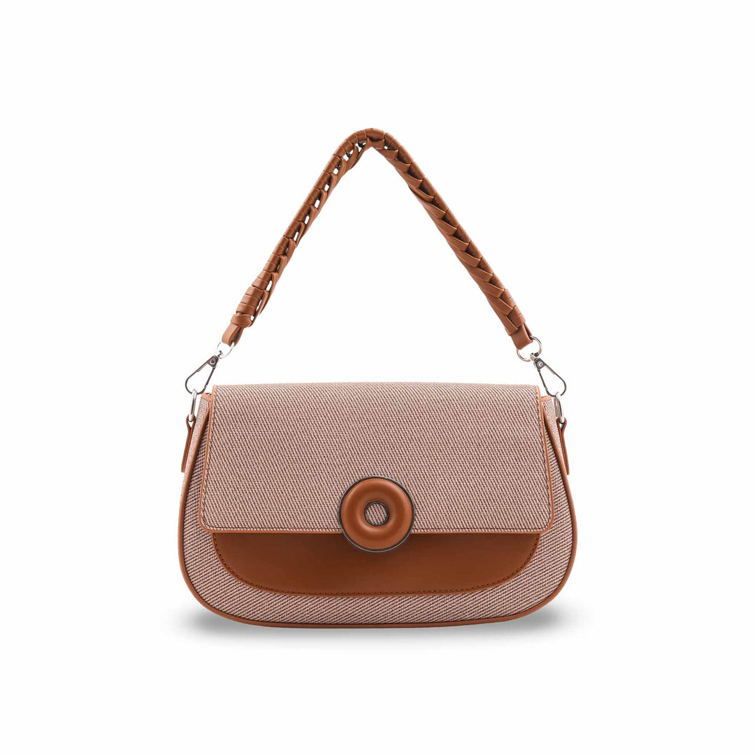 Brown Formal Shoulder Bag For Ladies P36456