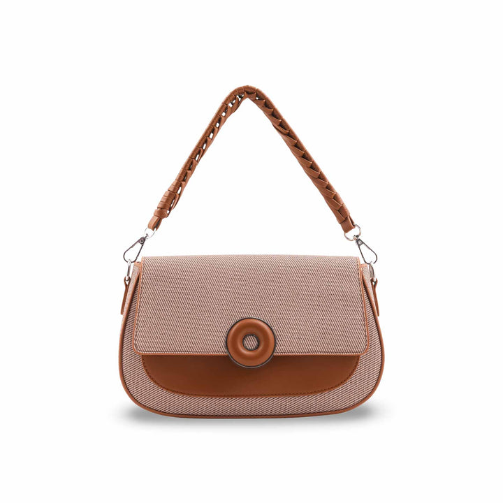 Brown Formal Shoulder Bag For Ladies P36456