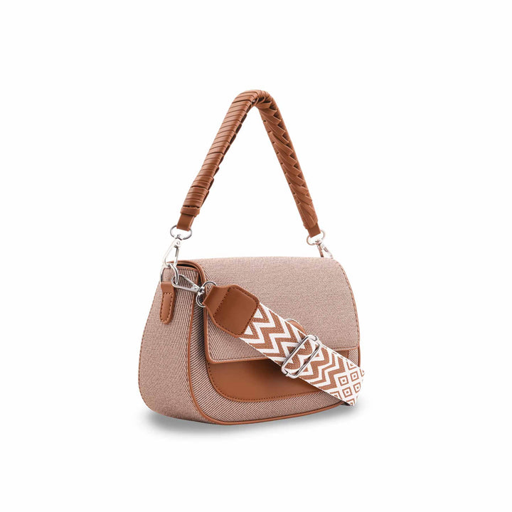 Brown Formal Shoulder Bag For Ladies P36456