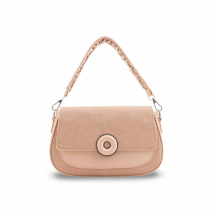 Beige Formal Shoulder Bag For Ladies P36456