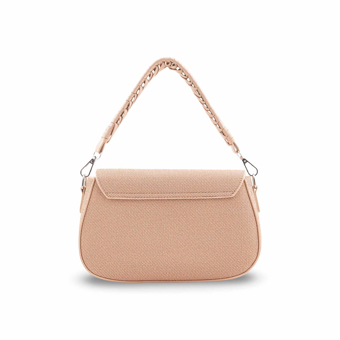 Beige Formal Shoulder Bag For Ladies P36456