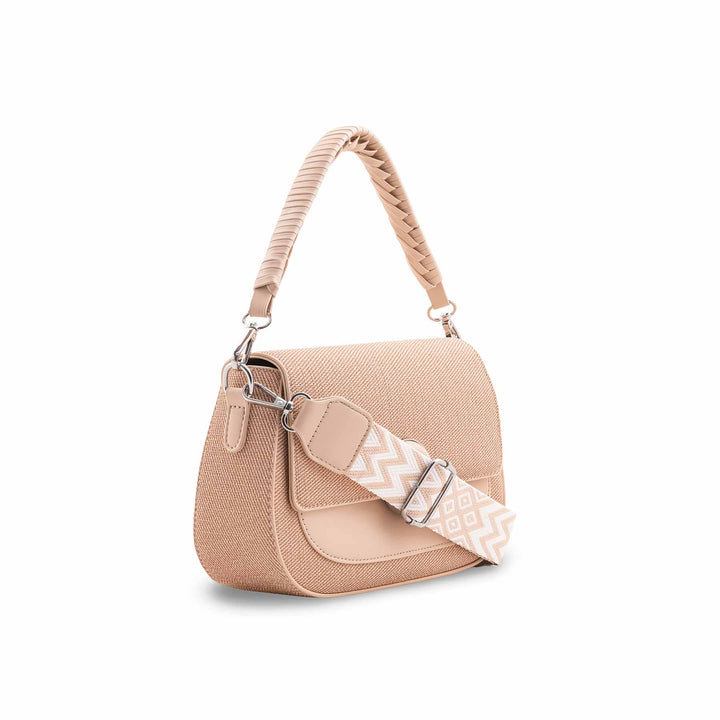 Beige Formal Shoulder Bag For Ladies P36456