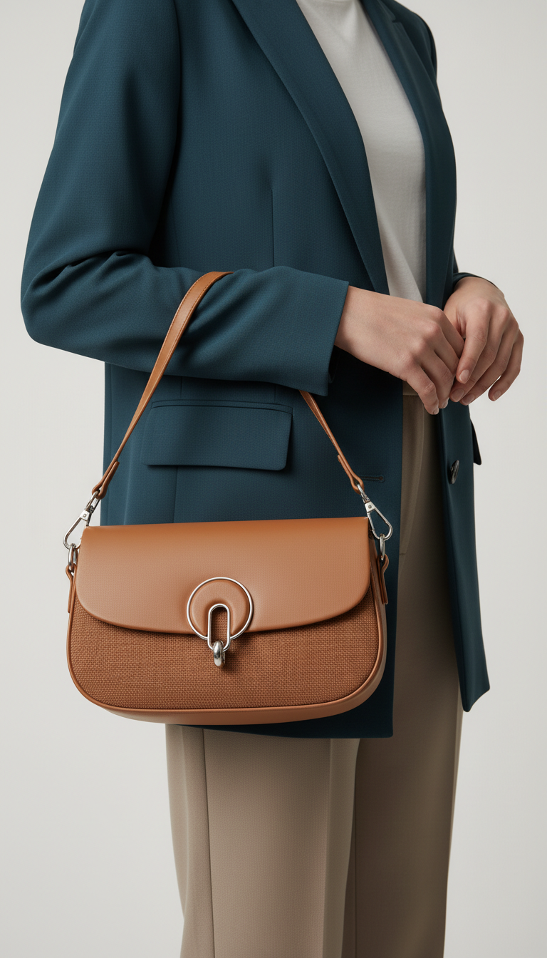 Brown Formal Shoulder Bag For Ladies P36457