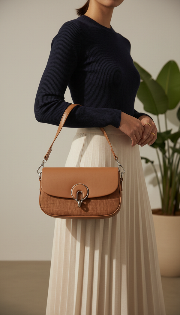 Brown Formal Shoulder Bag For Ladies P36457