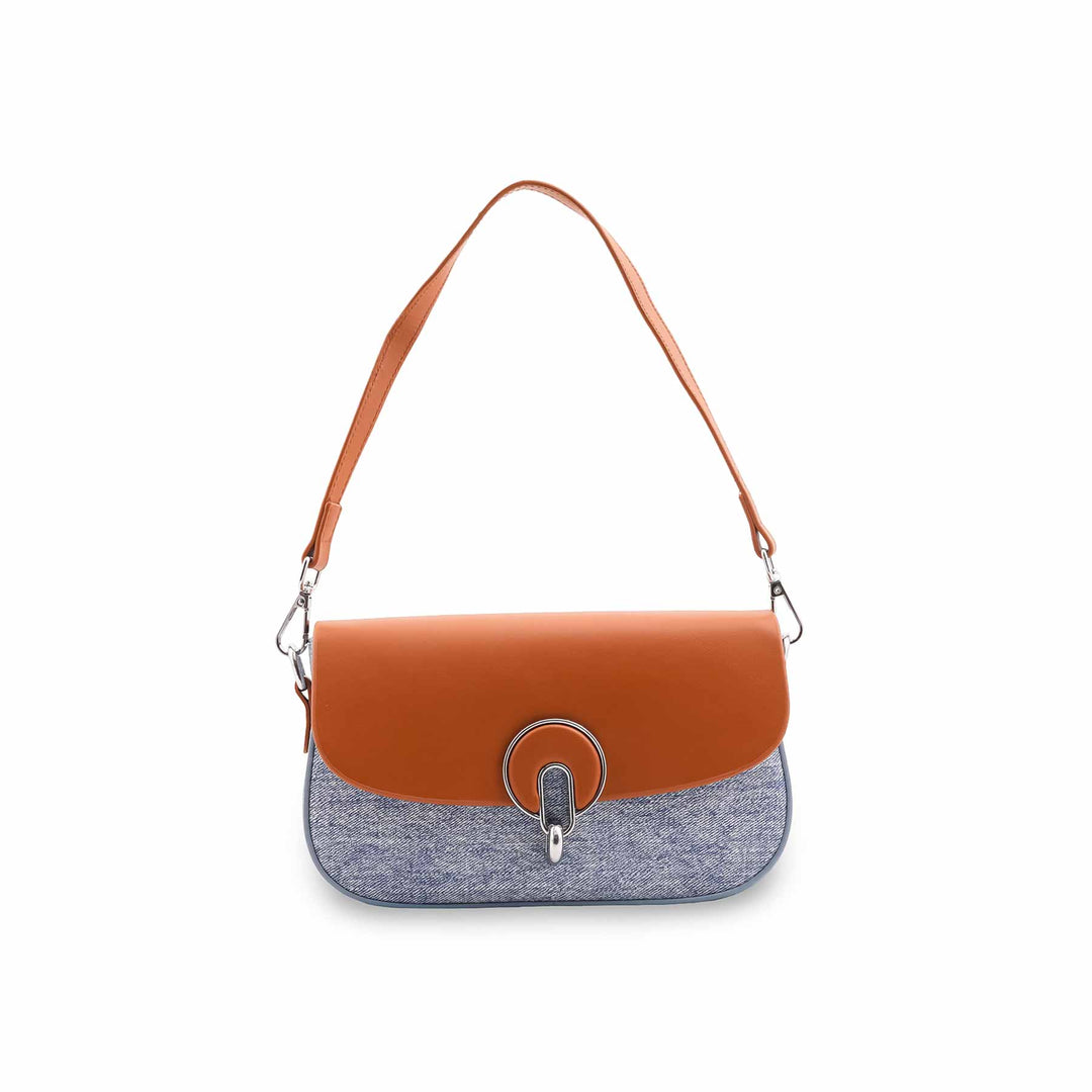 Sky Blue Formal Shoulder Bag For Ladies P36457