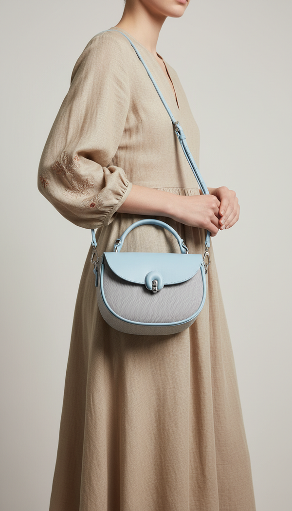 Sky Blue Formal Shoulder Bag For Women P36458