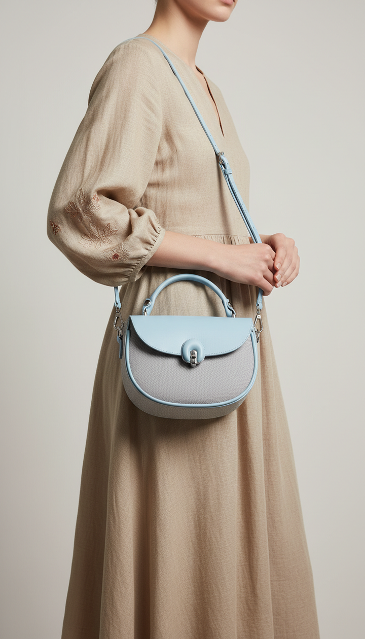 Sky Blue Formal Shoulder Bag For Women P36458