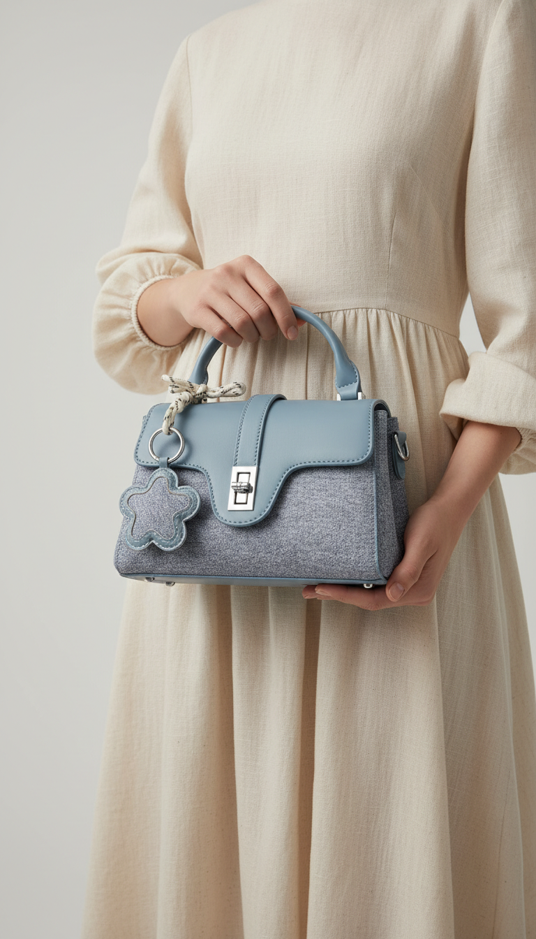 Sky Blue Formal Shoulder Bag For Ladies P36459