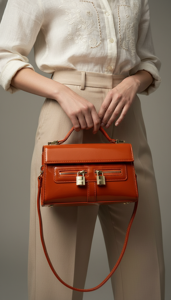 Orange Formal Shoulder Bag For Women P36460