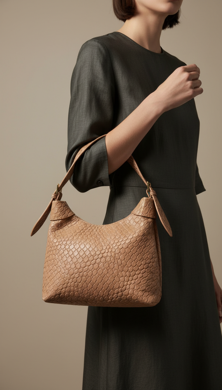 Beige Formal Shoulder Bag For Women P36462