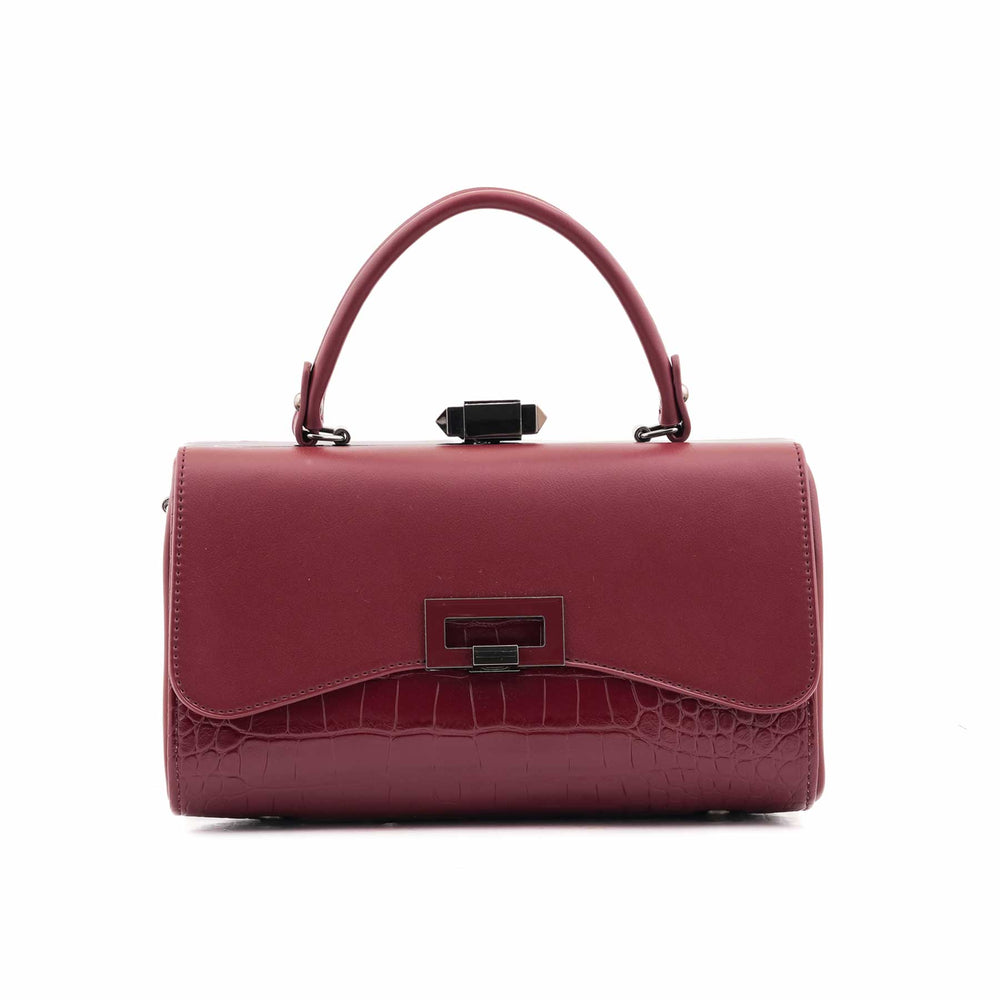 Maroon Formal Hand Bag For Women P36465