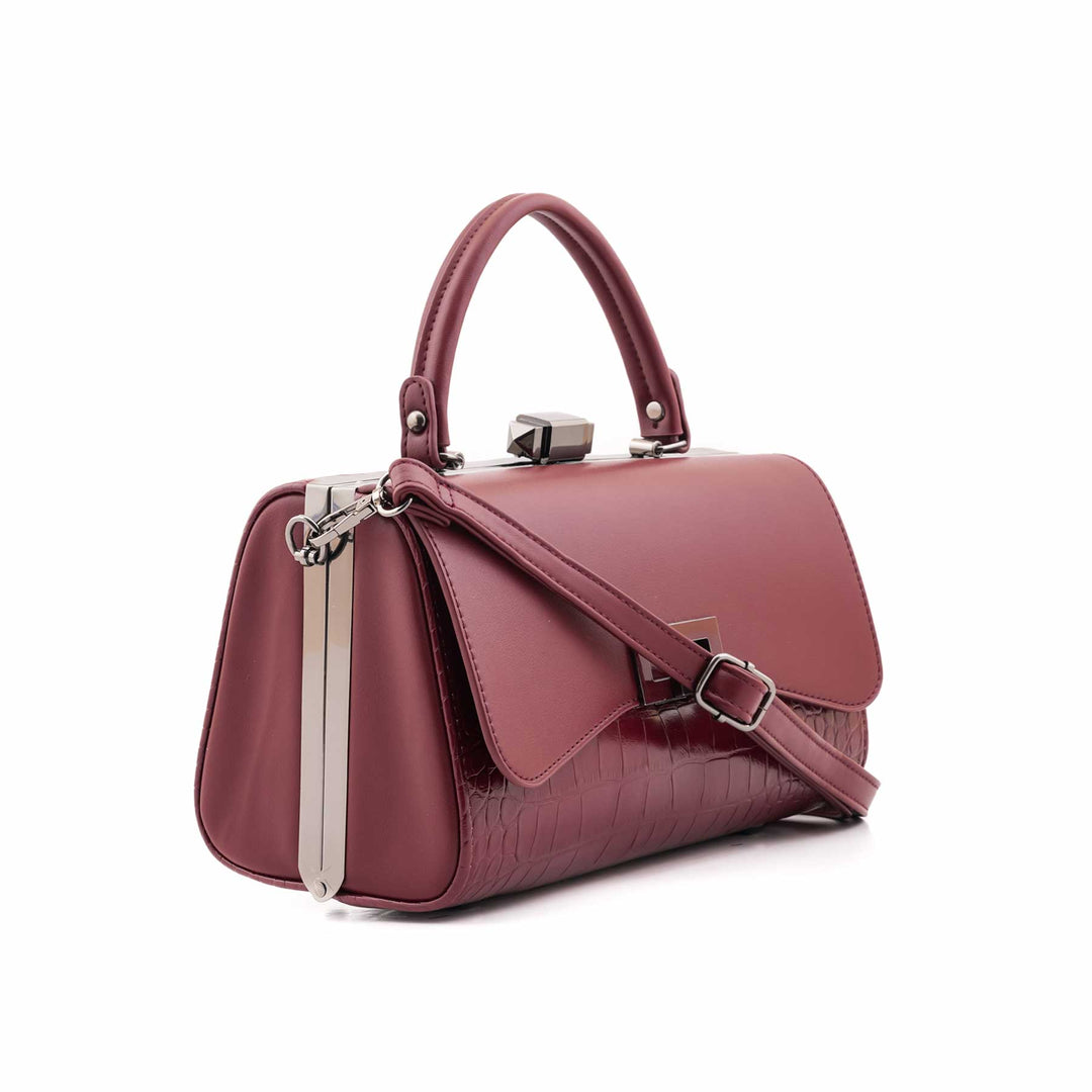 Maroon Formal Hand Bag For Women P36465