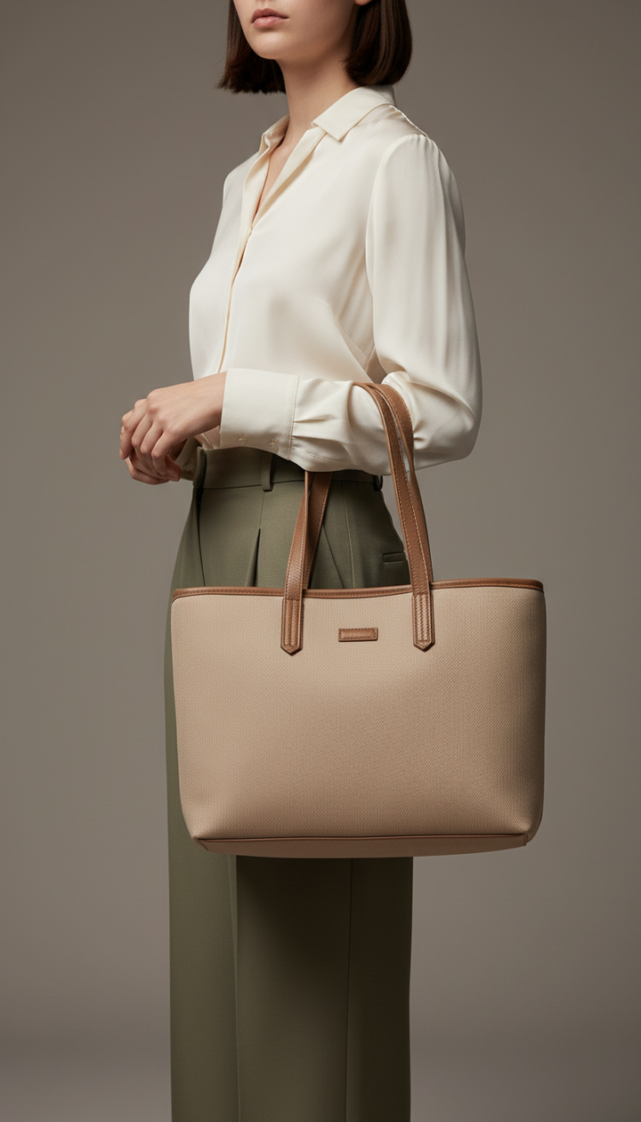 Khaki Formal Shoulder Bag For Women P36474