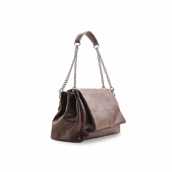 Coffee Formal Shoulder Bag For Ladies P36476