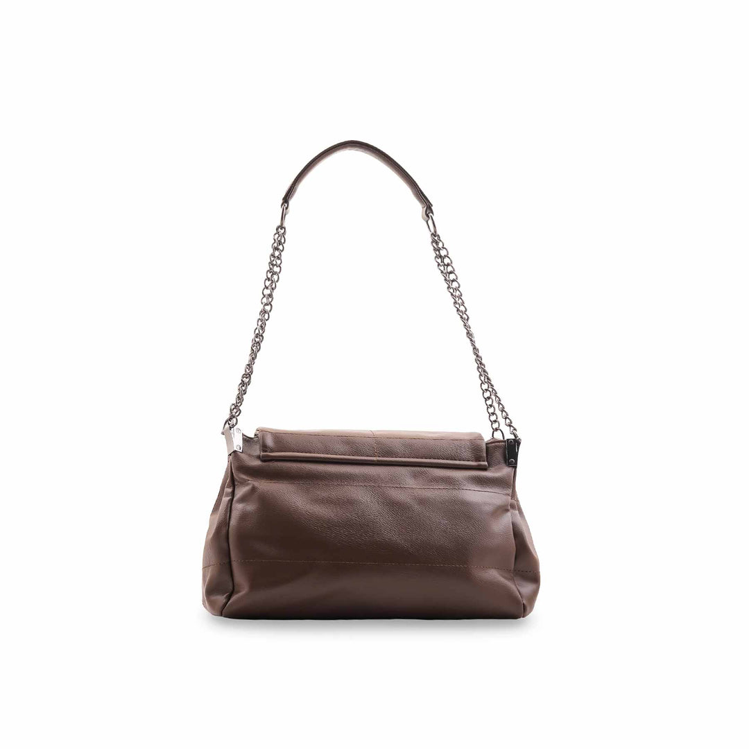 Coffee Formal Shoulder Bag For Ladies P36476