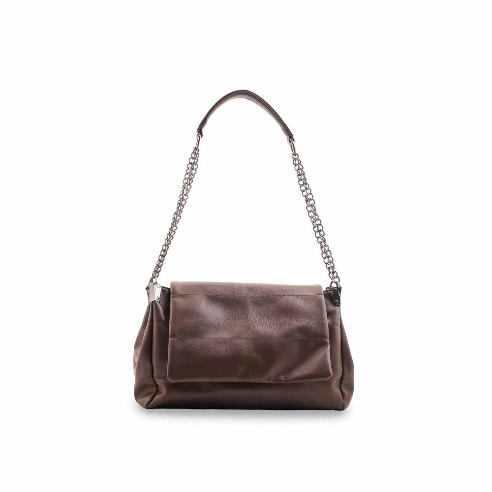 Coffee Formal Shoulder Bag For Ladies P36476