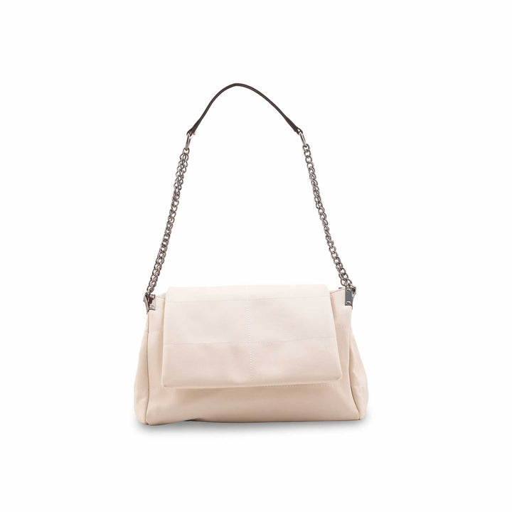 Beige Formal Shoulder Bag For Ladies P36476