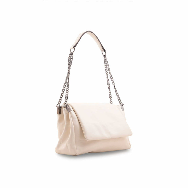 Beige Formal Shoulder Bag For Ladies P36476