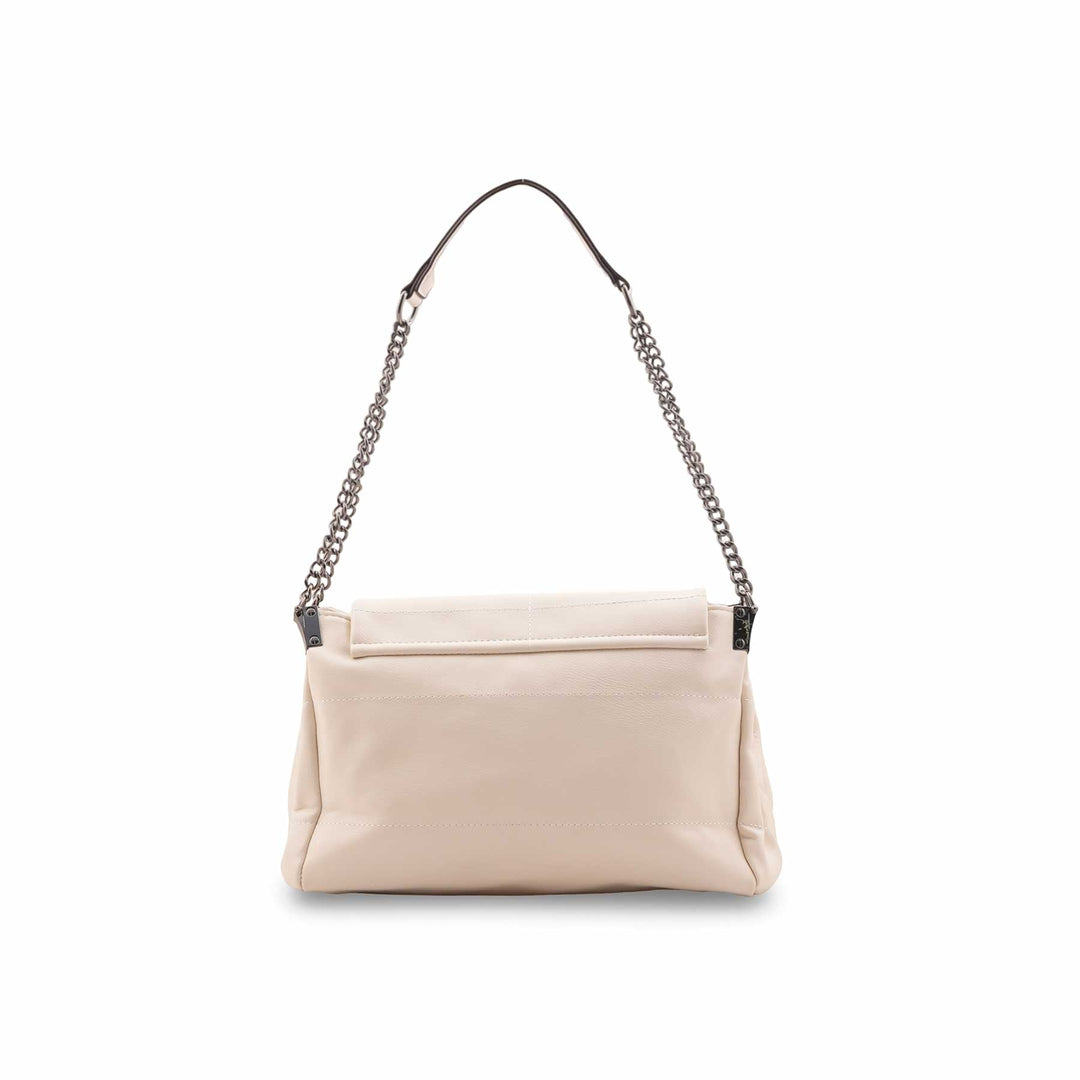 Beige Formal Shoulder Bag For Ladies P36476