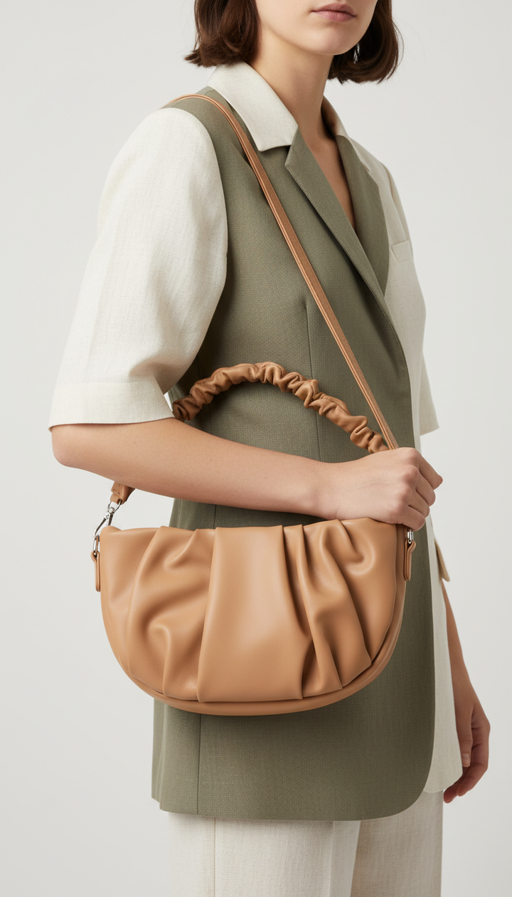 Beige Formal Shoulder Bag For Ladies P36481