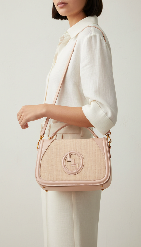 Beige Formal Shoulder Bag For Ladies P36484