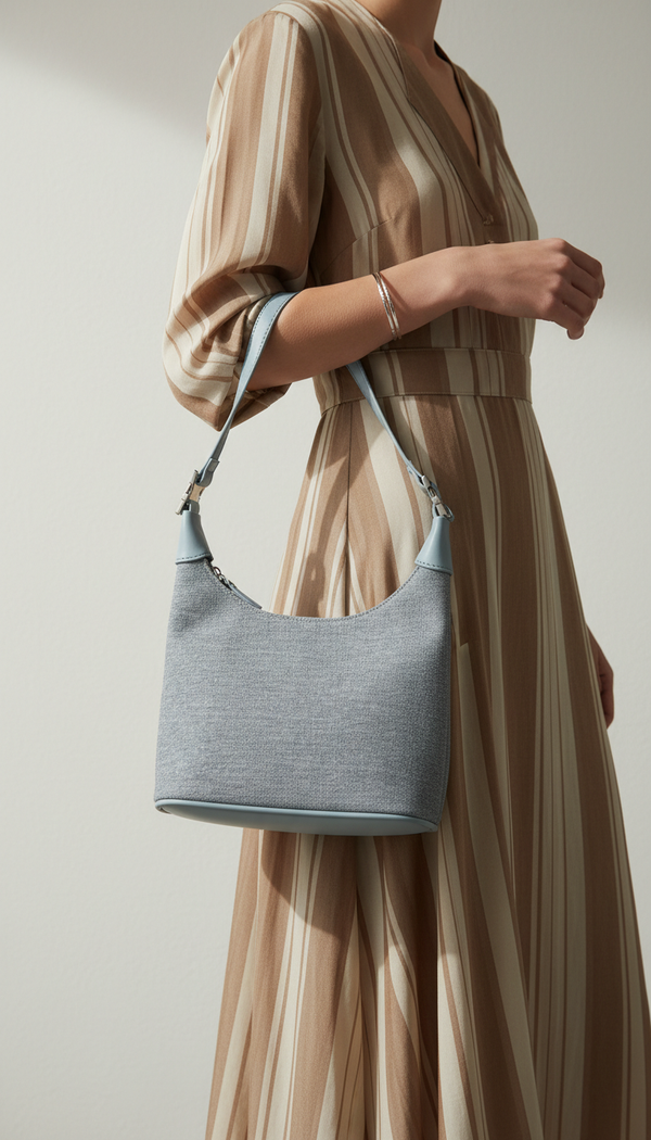 Grey Formal Shoulder Bag For Ladies P36485