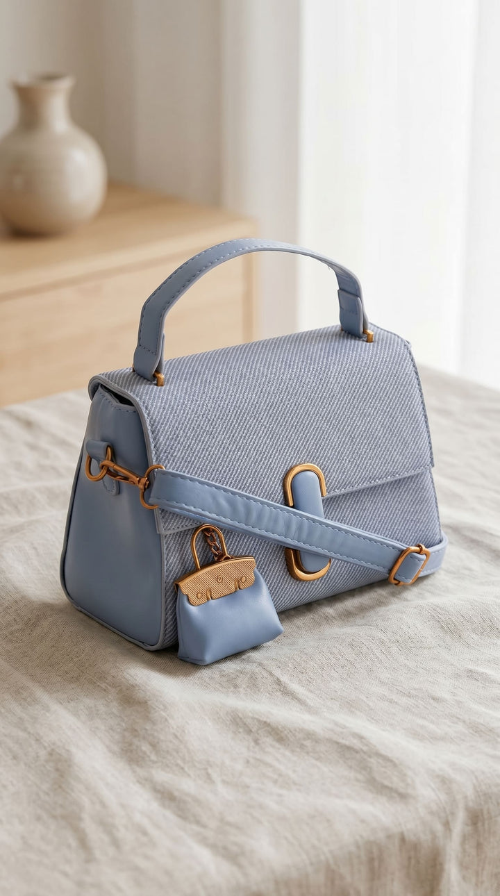 Sky Blue Formal Hand Bag For Women P36508