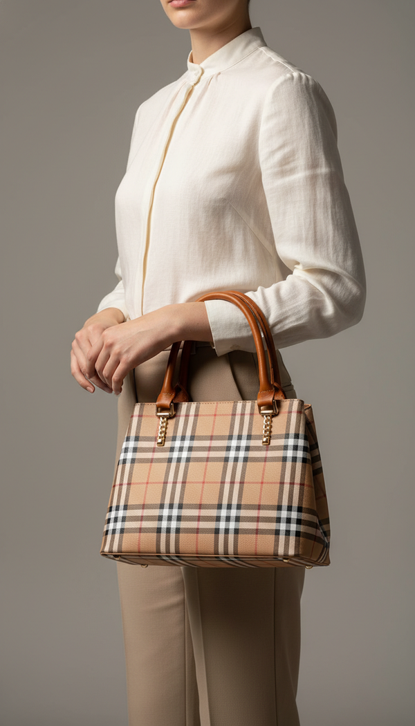 Beige Formal Hand Bag For Ladies P36527