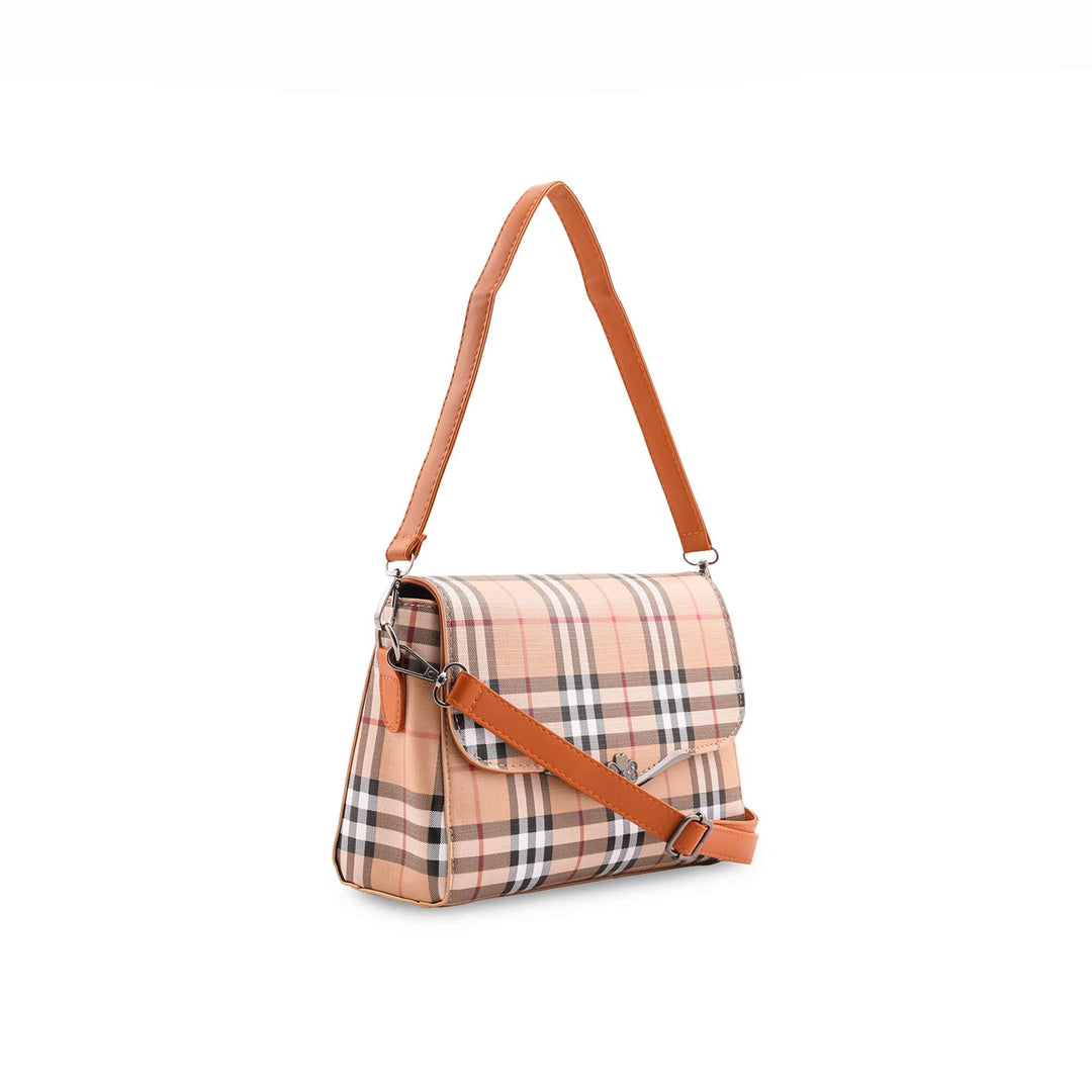 Beige Formal Shoulder Bag For Ladies P36536