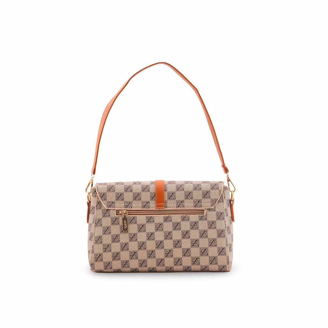 Beige Formal Shoulder Bag For Women P36539