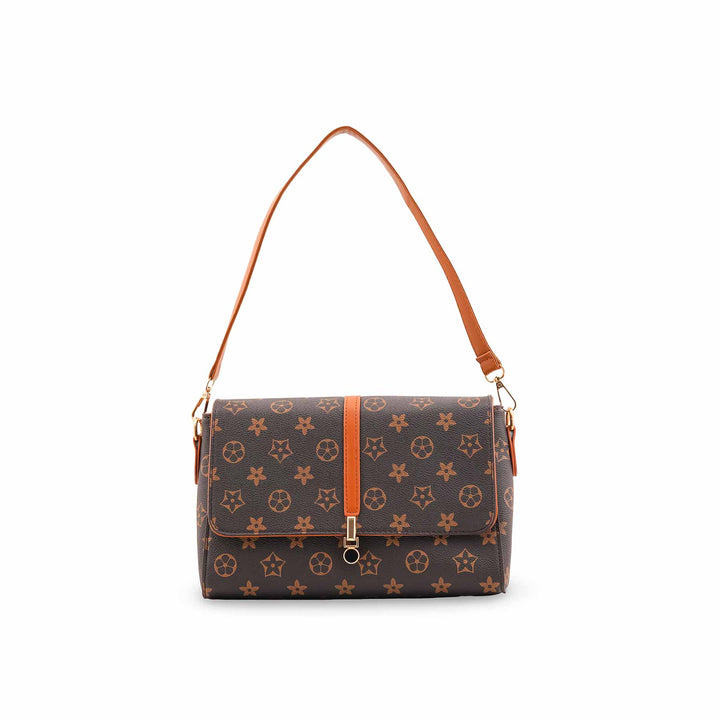 Coffee Formal Shoulder Bag For Ladies P36540