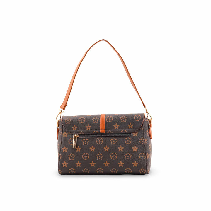 Coffee Formal Shoulder Bag For Ladies P36540