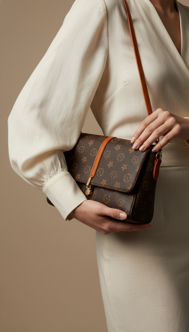 Coffee Formal Shoulder Bag For Ladies P36540