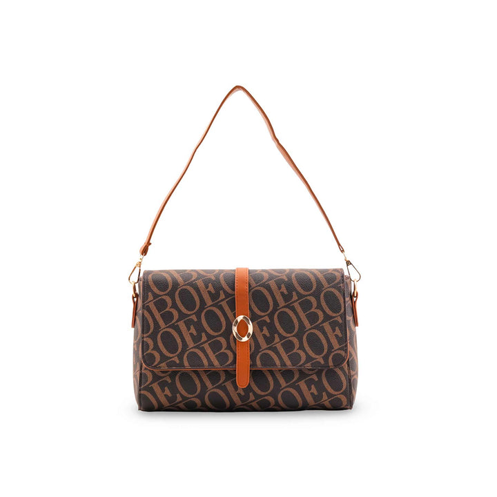 Coffee Formal Shoulder Bag For Ladies P36543