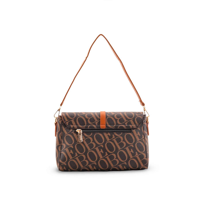 Coffee Formal Shoulder Bag For Ladies P36543
