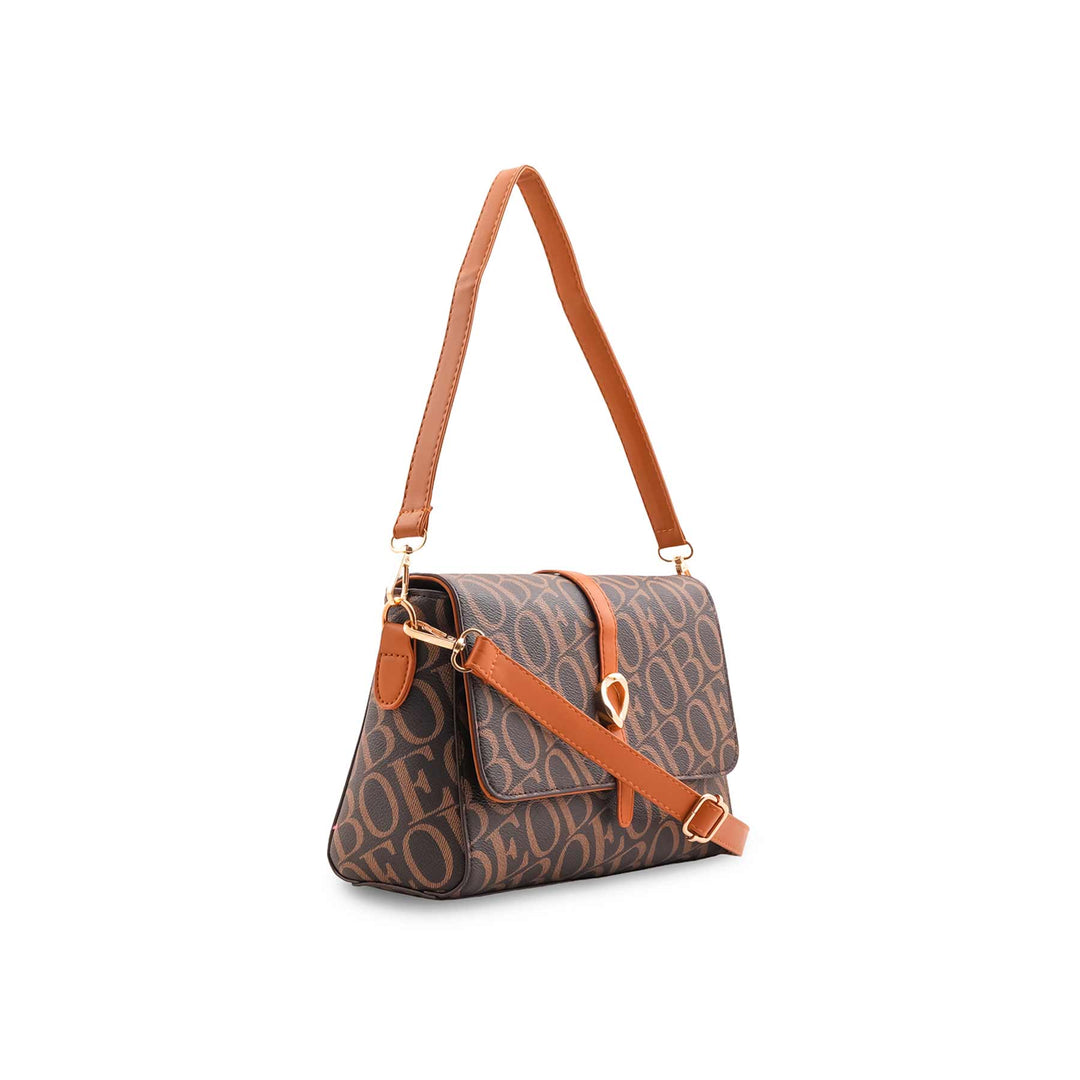Coffee Formal Shoulder Bag For Ladies P36543