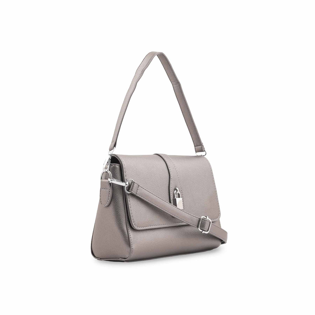 Grey Formal Shoulder Bag For Ladies P36545