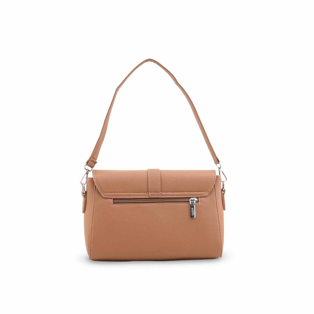 Beige Formal Shoulder Bag For Ladies P36545