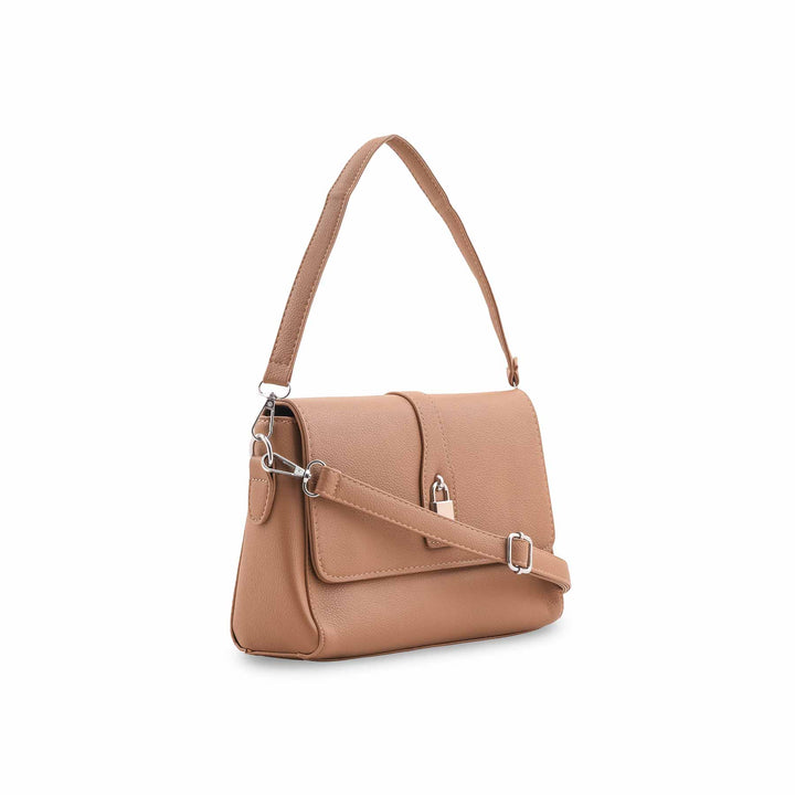 Beige Formal Shoulder Bag For Ladies P36545